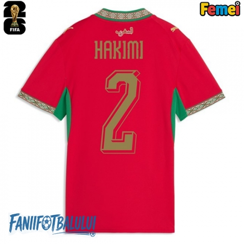 Maroc Achraf Hakimi #2 Echipament de Fotbal Replică Mondial 2026 Femei Acasa Maroc Achraf Hakimi #2 Echipament de Fotbal Replică Mondial 2026 Femei Acasa